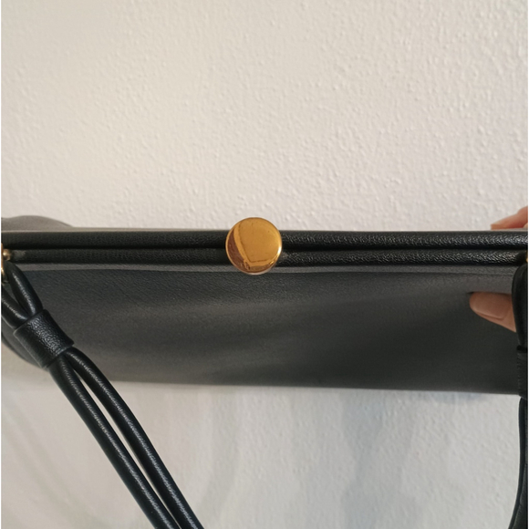 Vintage 1950s Theodor California Black Faux Leather Handle Handbag Purse - Picture 10 of 12